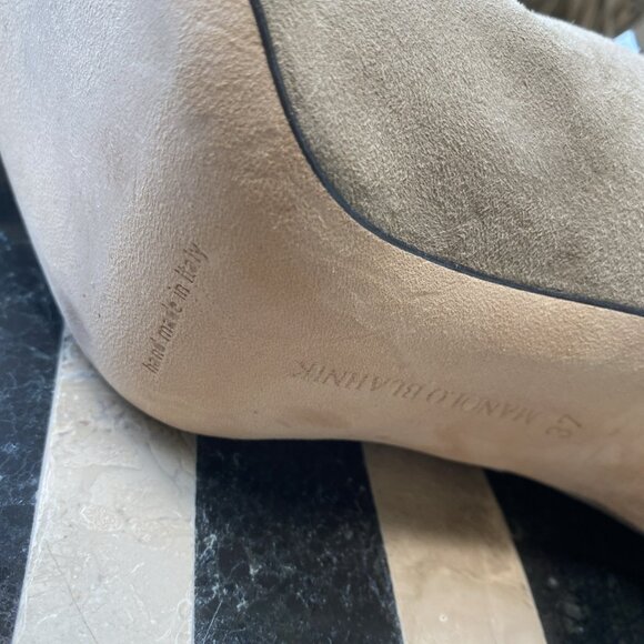 MANOLO BLAHNIK Suede Fringe Western Boots Heels - Picture 6 of 16